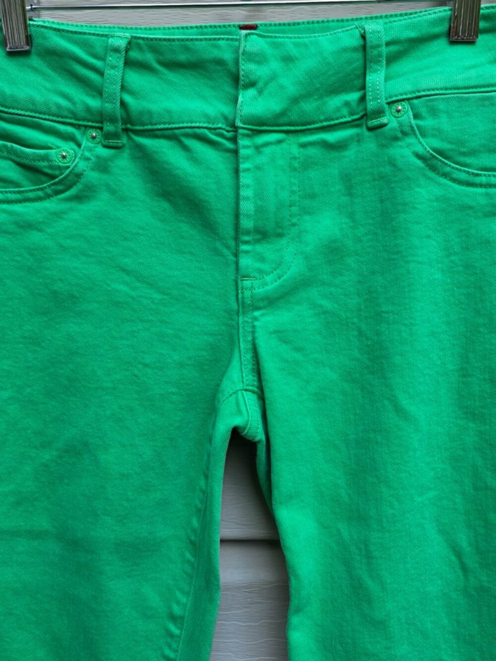 Alice + Olivia Stacey Bell Green Flare Jeans Size 25 Boho 70s Y2K - Picture 2 of 7